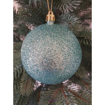 Новогодний шар "Блестки" Ø100мм мятный, цена за набор 3шт